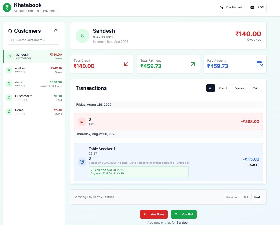 Smart Auto-Settlement System - Snooker club management software feature